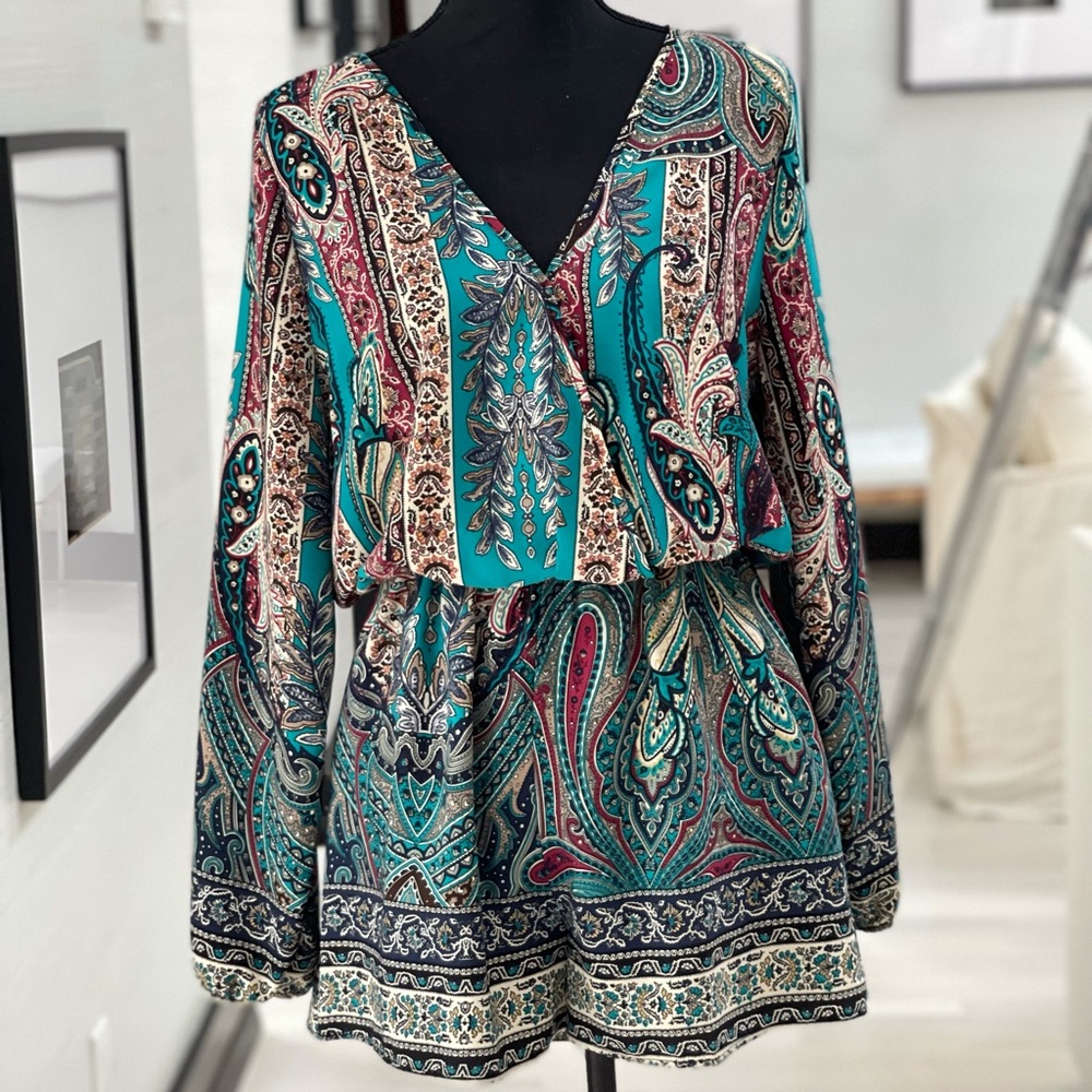PAISLEY LONG SLEEVE ROMPER